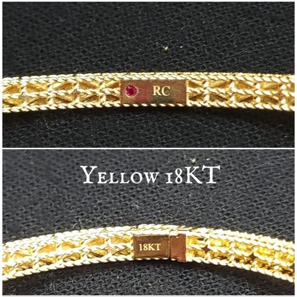 Authentic New Roberto Coin Diamond Symphony Princess Bangle In 18kt Yellow Gold - Picture 8 of 14